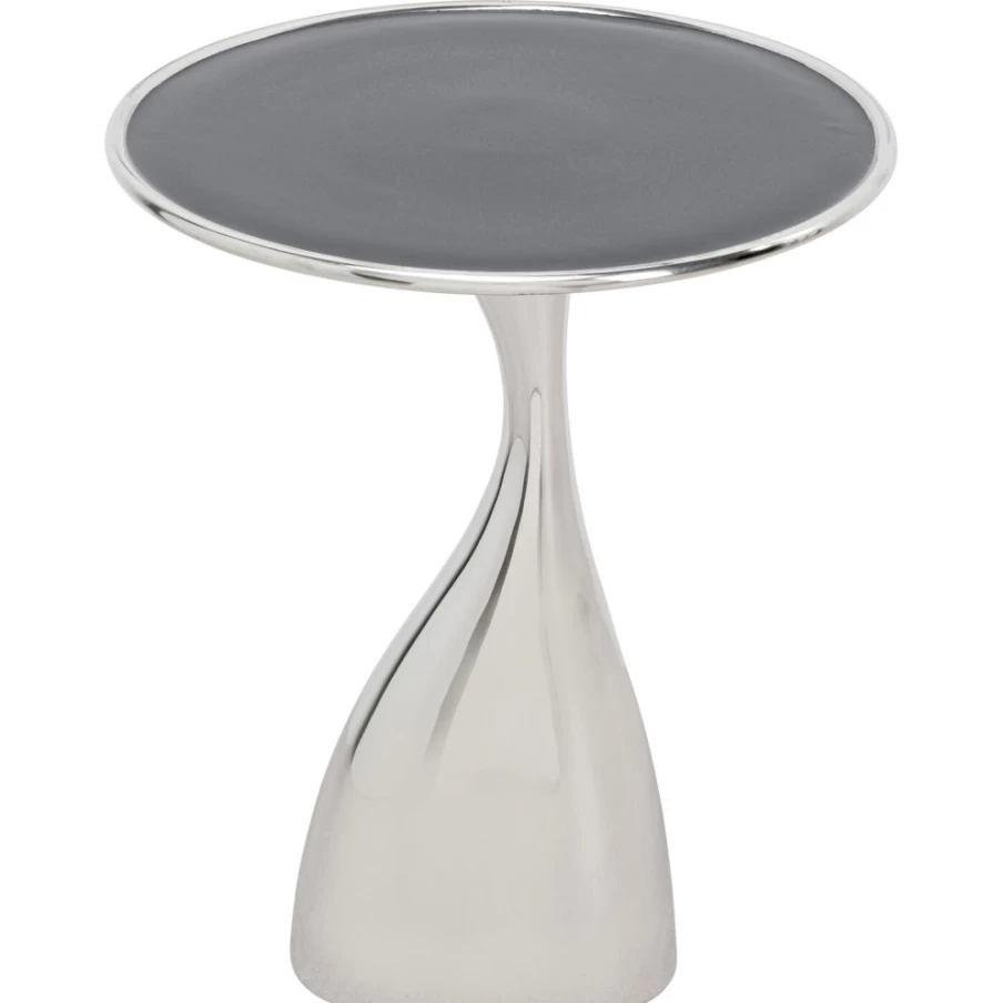 KARE Design Modern Side Table in Spacey Silver - 36cm Round Accent Table for Living Room