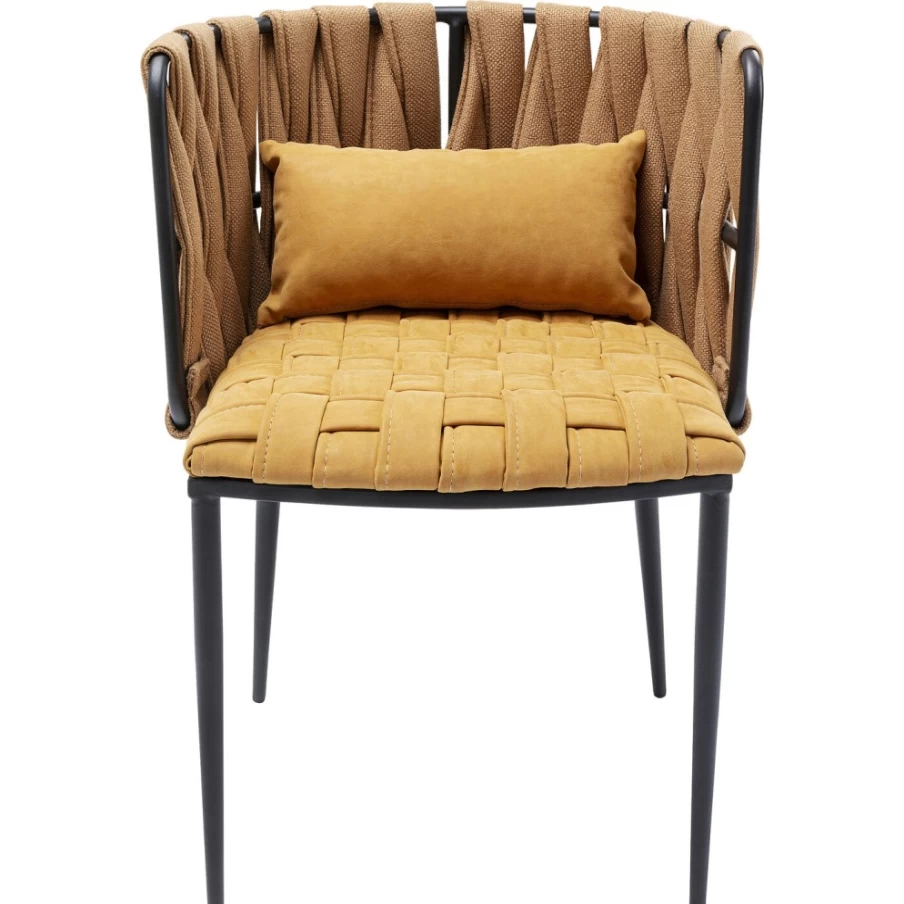 "KARE Design Cheerio Yellow Armchair with Cushion – Modern Comfortable Seating"