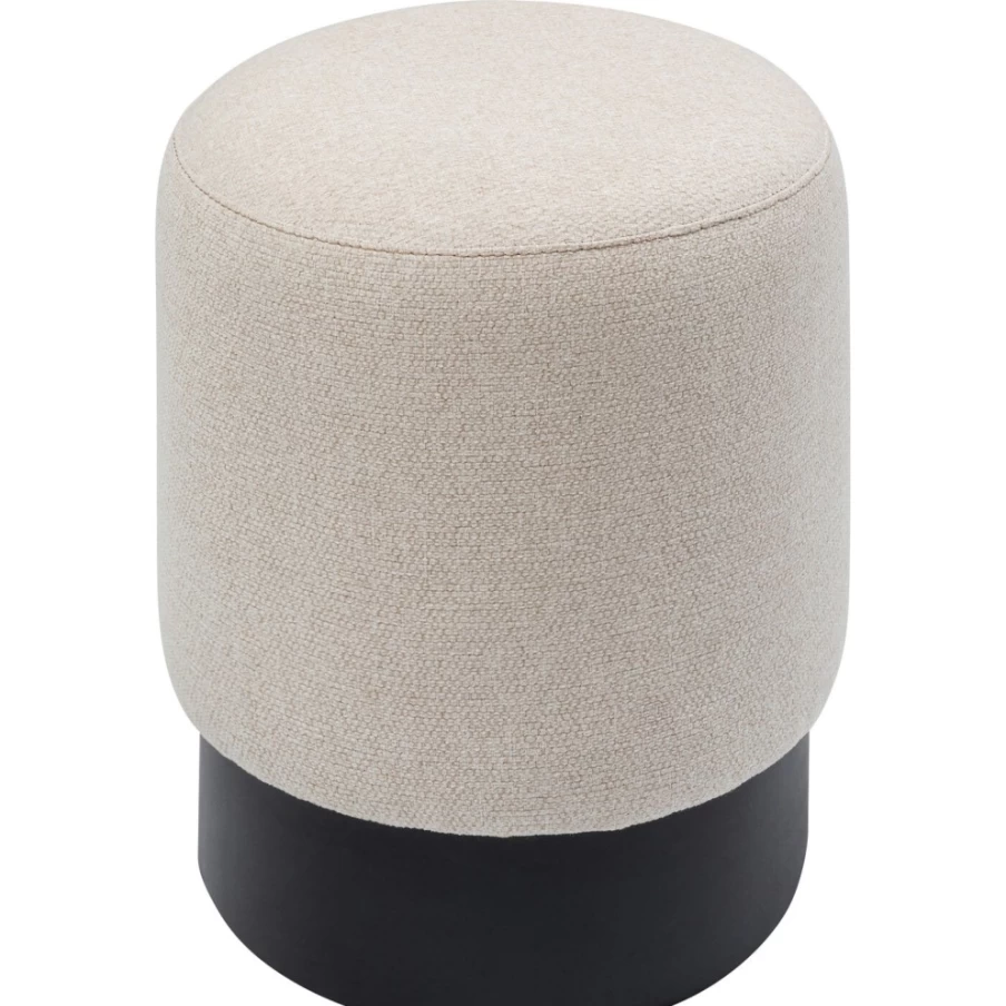 KARE Design Modern Cherry Cream Stool with Black Base - 36cm Height, Stylish Bar Stool for Home Decor