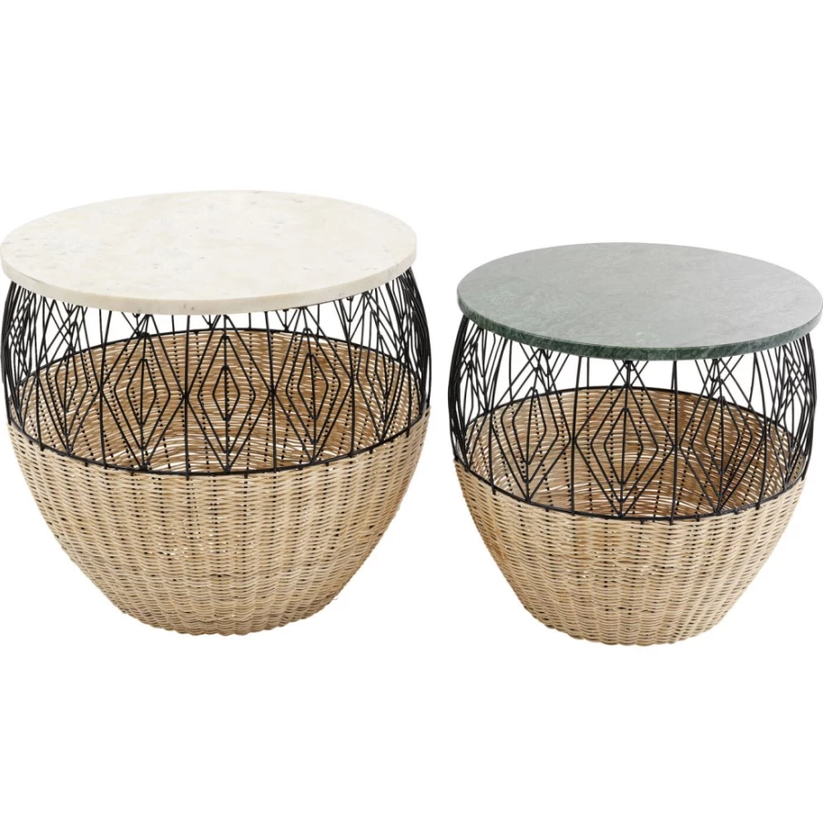 KARE Design Esha Modern Side Table Set of 2 - Stylish End Tables for Living Room