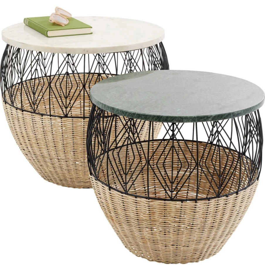 KARE Design Esha Modern Side Table Set of 2 - Stylish End Tables for Living Room