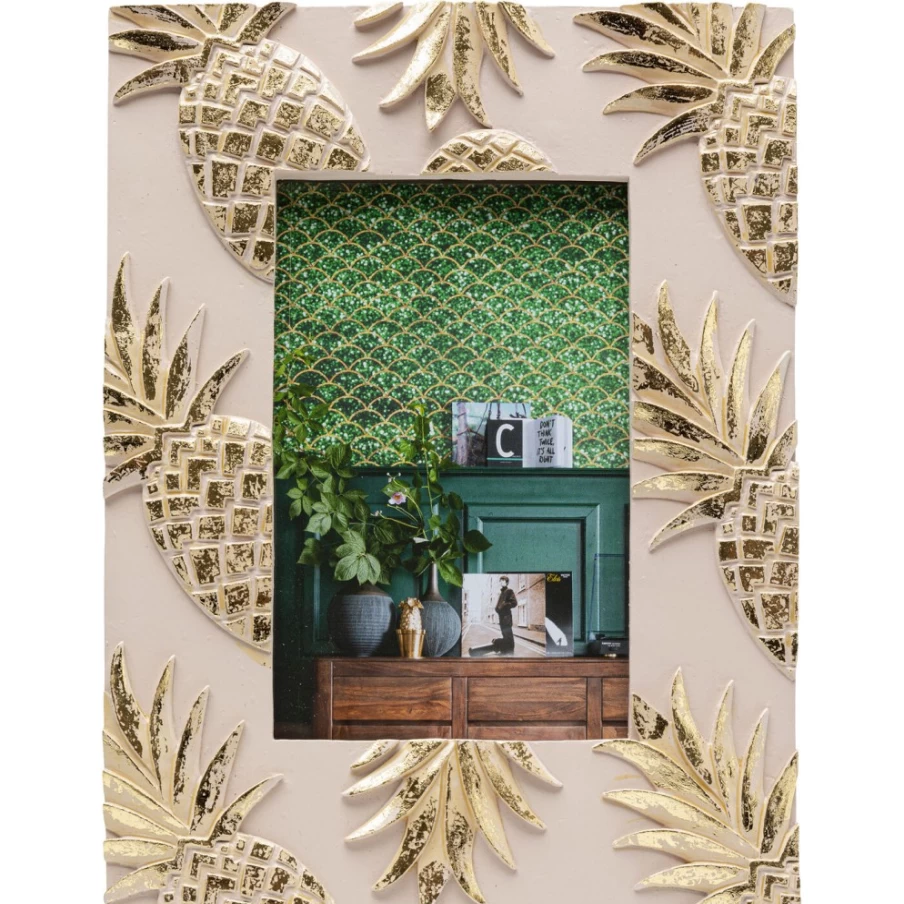 "KARE Design Pineapple Picture Frame 10x15 cm - Decorative Wood Photo Frame"