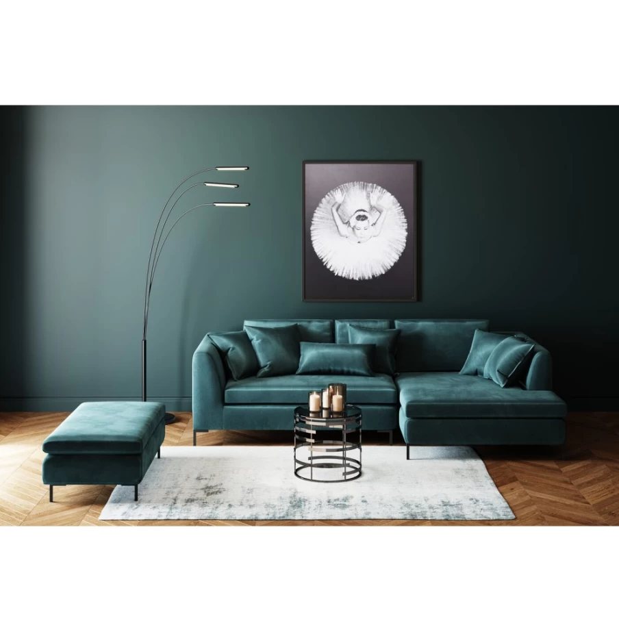 KARE Design Gianni Velvet Bar Stool Dark Green - Luxurious Velvet Upholstered Stool for Modern Home Decor