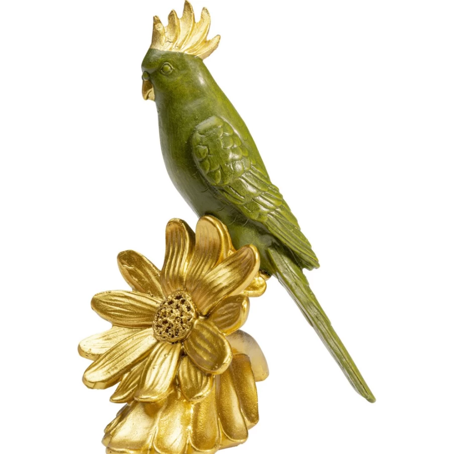 KARE Design Modern Flower Parrot Sculpture - 13Cm Decorative Figurine for Home & Garden