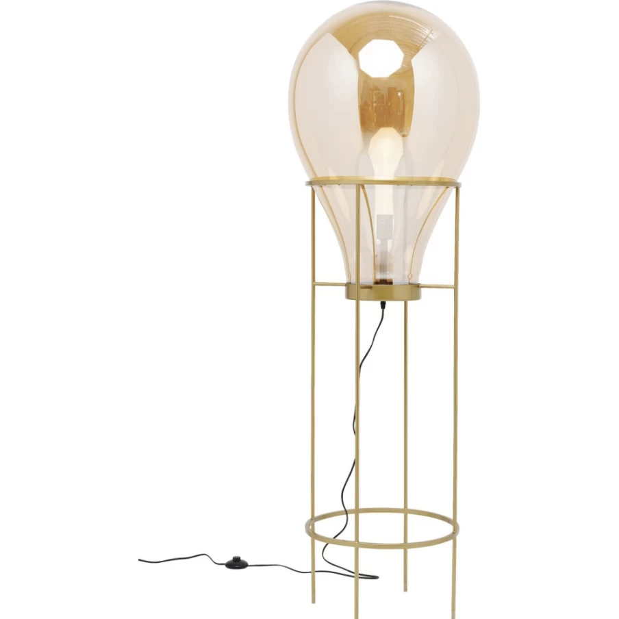 KARE Design Modern Floor Lamp with Pear-Shaped Frame - 158cm Height Adjustable Standing Light for Living Room Bedroom
