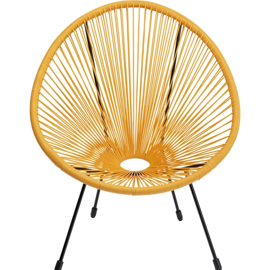 "KARE Design Acapulco Yellow Armchair - Modern Lounge Chair for Indoor & Outdoor Use"