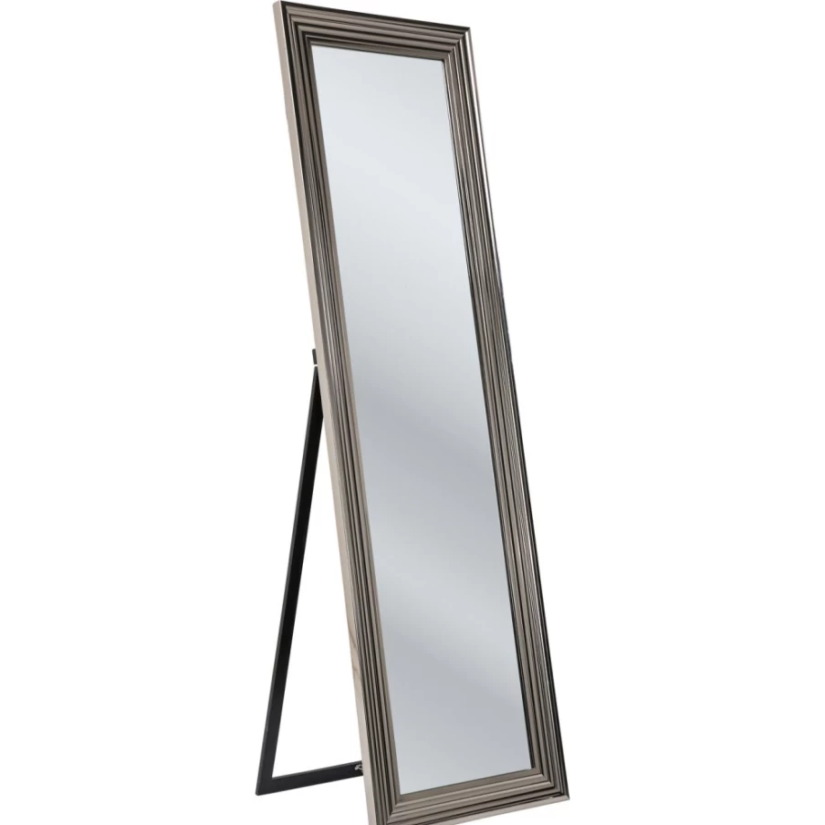 KARE Design Modern Silver Floor Mirror Frame - 55x180cm Elegant Standing Mirror for Home Decor