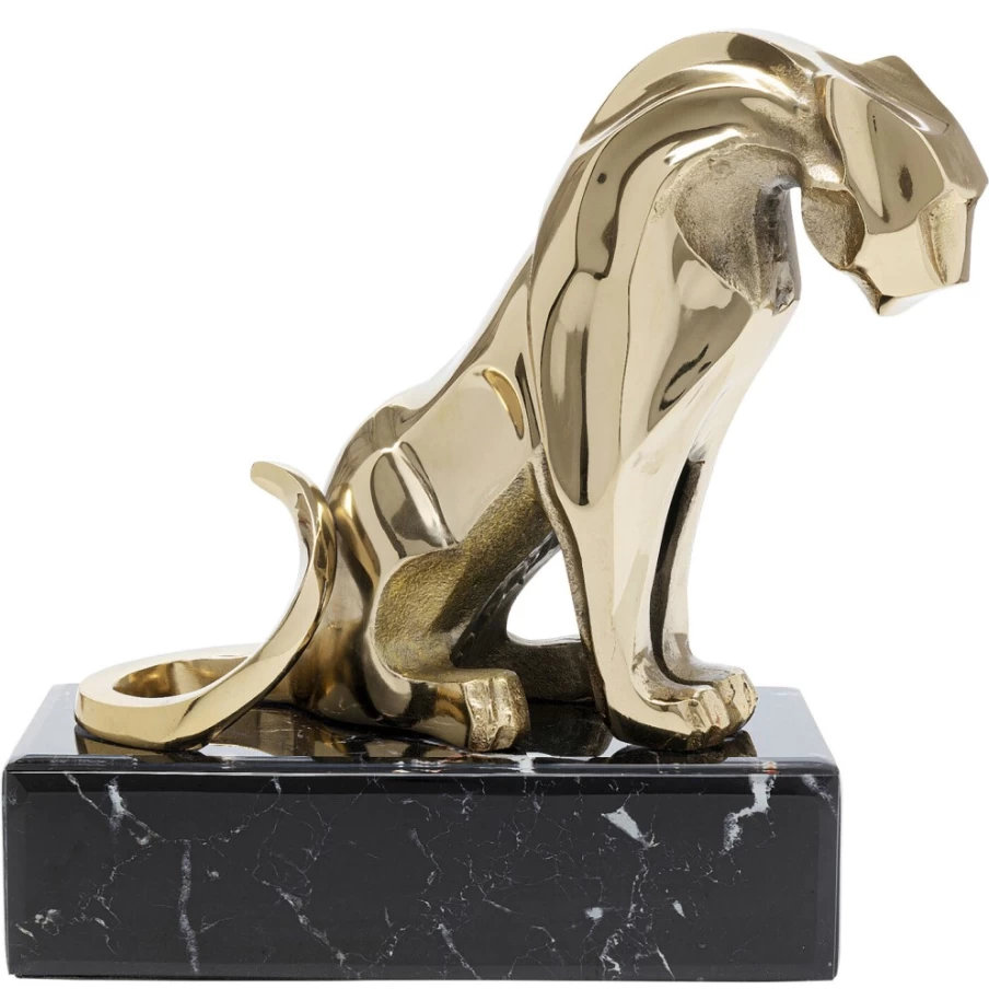 "KARE Design Modern Lion Sculpture - 34cm Marble Base Deco Figurine for Home Decor"