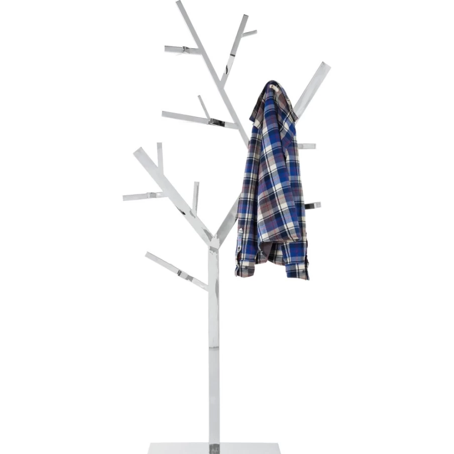 "KARE Design Modern Chrome Coat Stand - Technical Tree Style for Stylish Entryways"
