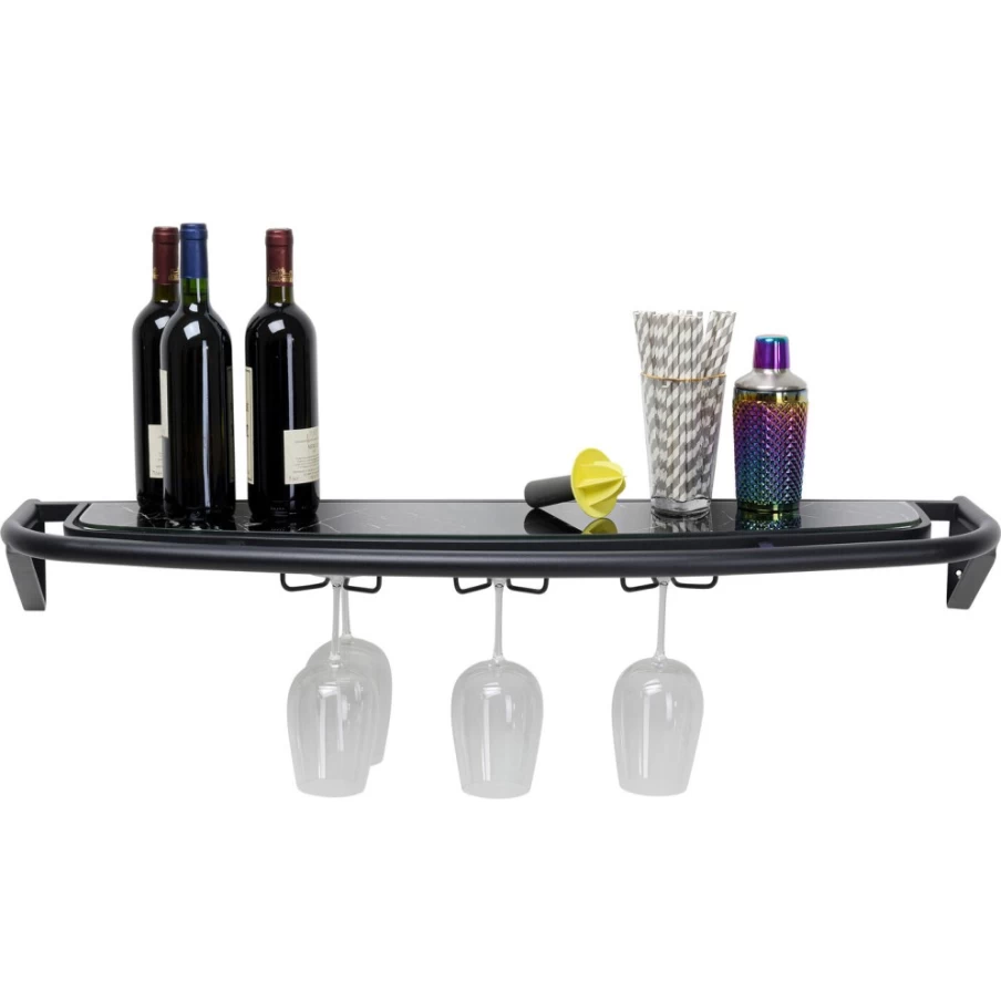 "KARE Design Modern Wall Shelf Treviso - Black 120cm x 10cm Storage Rack for Home Decor"