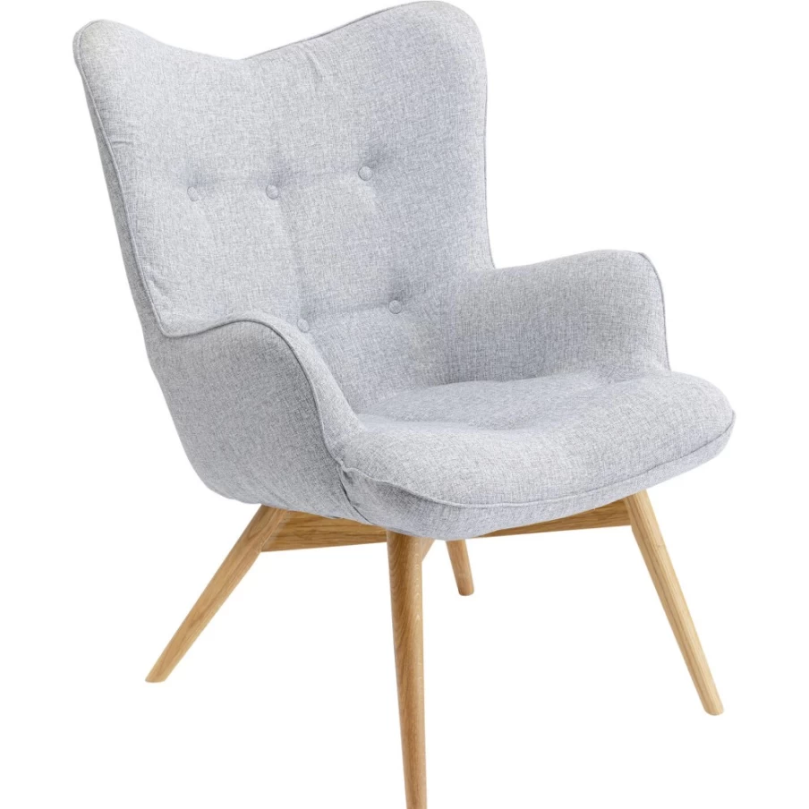 "KARE Design Vicky Light Grey Modern Armchair – Stylish Comfort for Your Home"