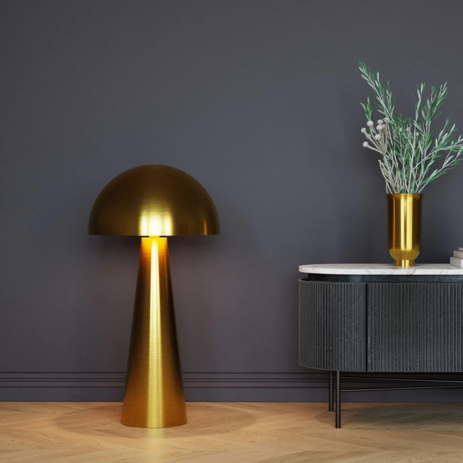 "KARE Design Modern Gold Floor Lamp Loungy 95cm - Elegant Tall Lighting for Living Room"