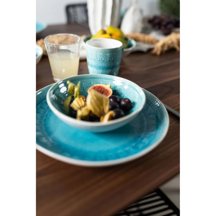 KARE Design Sicilia Blue Ceramic Bowl - 18cm Handmade Decorative Serving Bowl