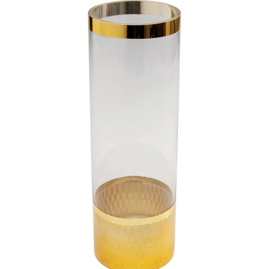 KARE Design Modern Golden Vase - 30cm Tall Decorative Flower Vase for Home Decor
