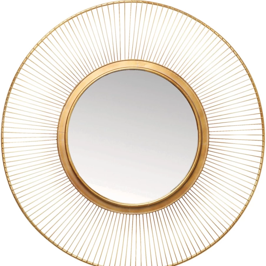 KARE Design Modern Gold Sunburst Mirror - 93cm Round Decorative Wall Art for Stylish Interiors