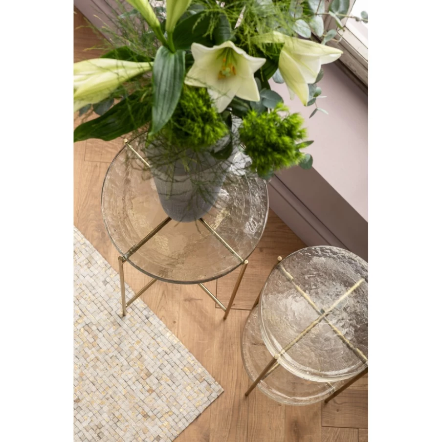 KARE Design Modern Side Table Ice O40Cm - Stylish Round End Table for Living Room