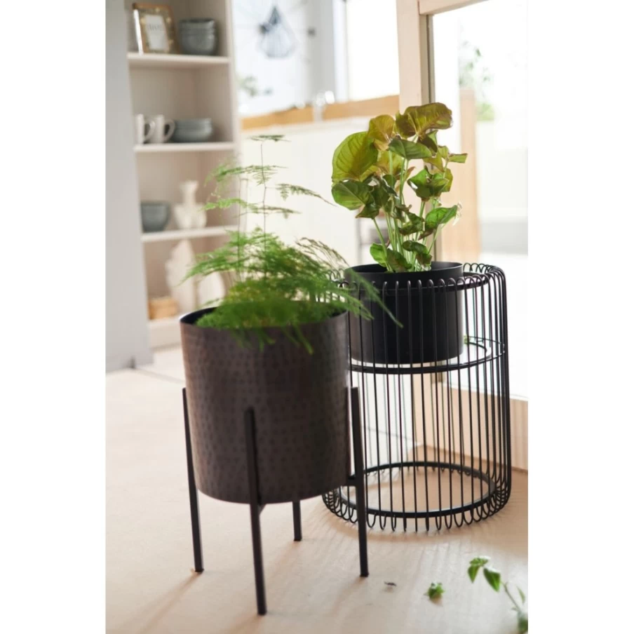 KARE Design Modern Black Mynah Plant Pot 42cm - Stylish Indoor Outdoor Flower Planter