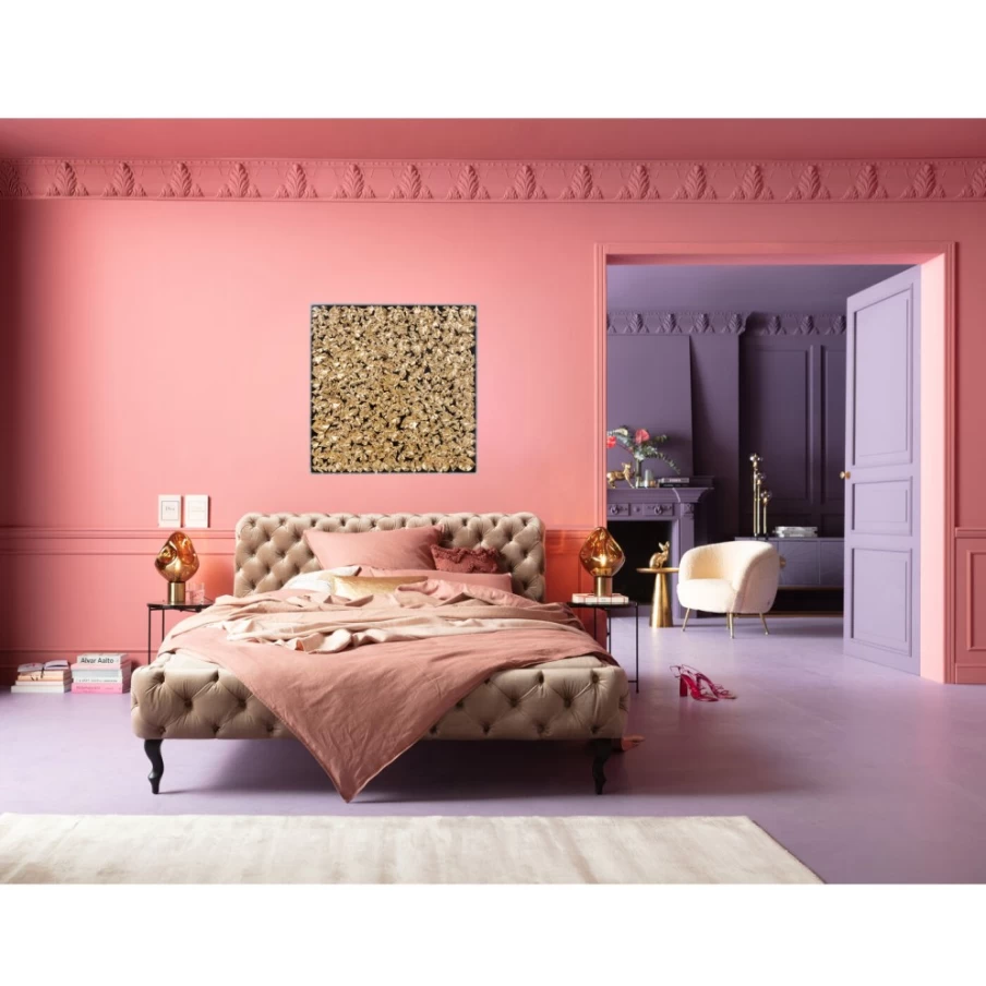 KARE Design Gold Leaf Deco Frame 120x120cm - Luxury Wall Art Square Mirror