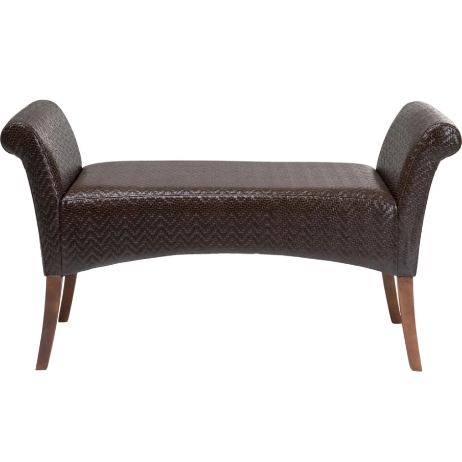 KARE Design Motley Zigzag Pattern Brown Bench | Modern Geometric Wooden Bench for Living Room