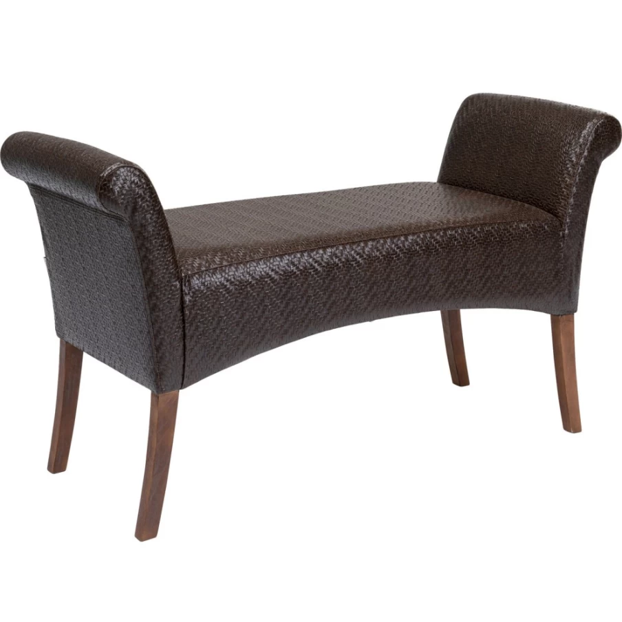 KARE Design Motley Zigzag Pattern Brown Bench | Modern Geometric Wooden Bench for Living Room