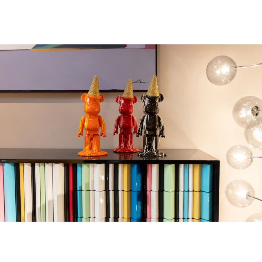 KARE Design Modern Red Gelato Bear Sculpture 40cm Home Decor Figurine