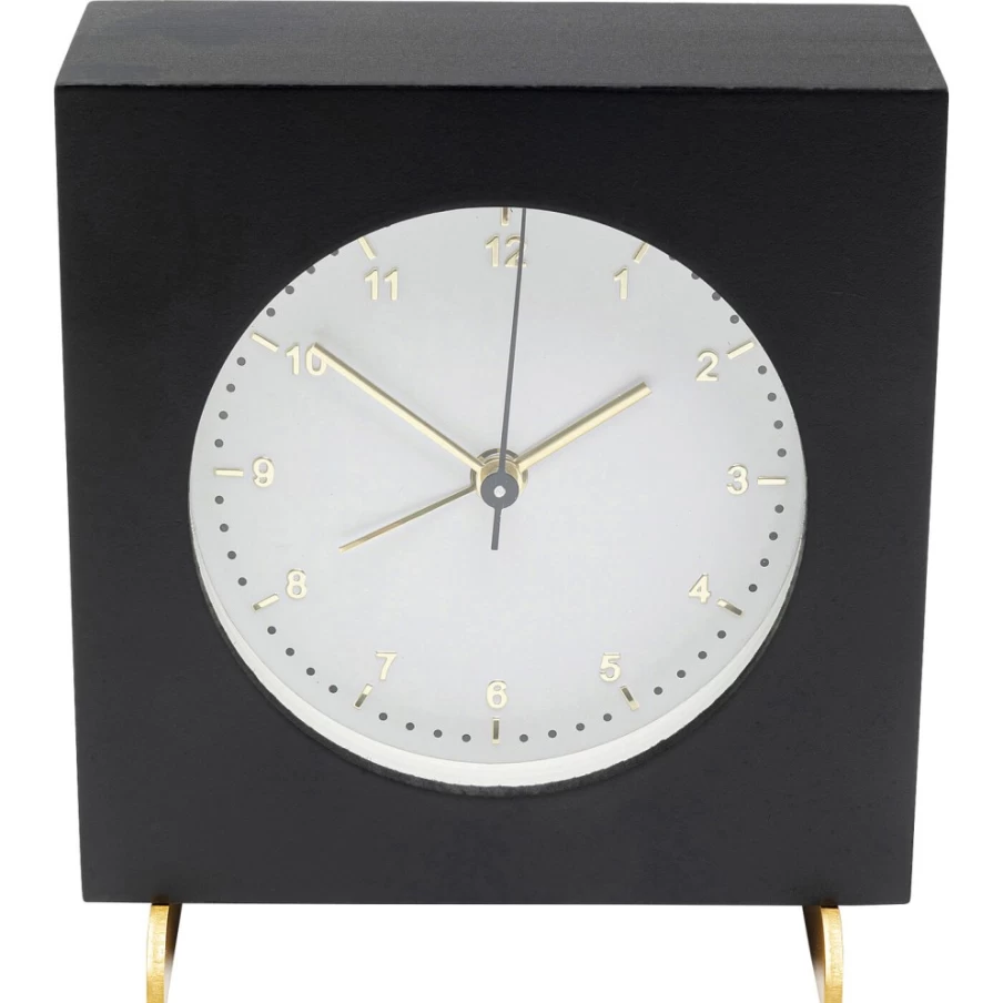 KARE Design Modern Alarm Clock - Kian Black, 12x13cm, Stylish Bedroom Decor