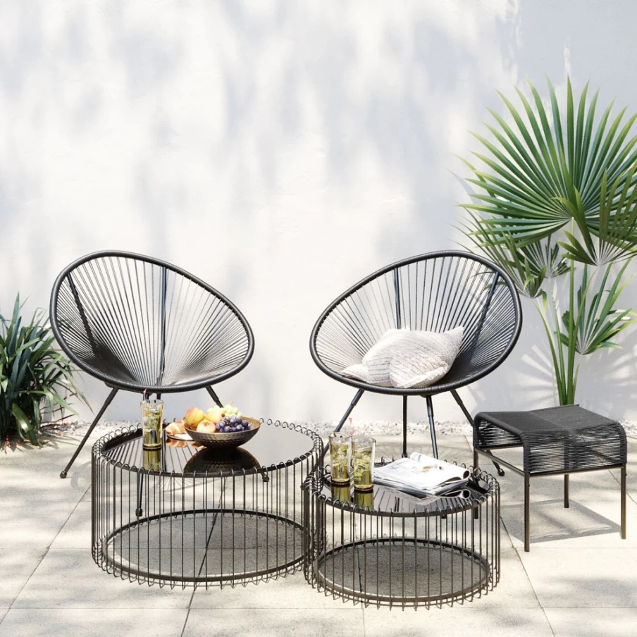 "KARE Design Acapulco Black Stool - Modern Bar Stool for Home Decor"