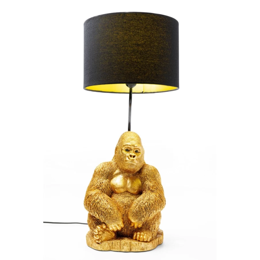 KARE Design Modern Gold Gorilla Table Lamp - Animal-Themed Decorative Lighting for Home & Office