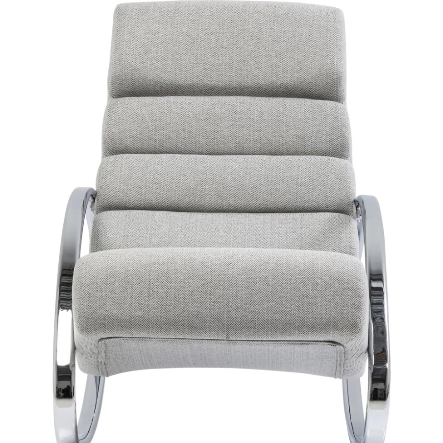 KARE Design Modern Rocking Chair in Manhattan Grey Beige | Stylish Lounge Chair for Living Room