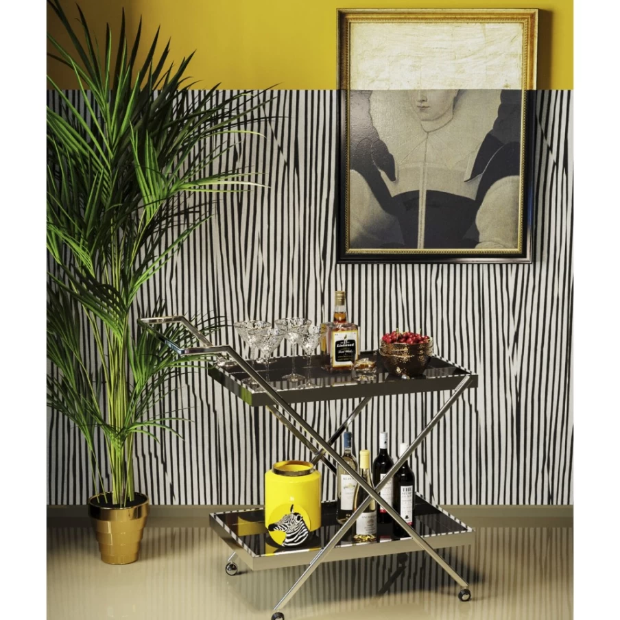 KARE Design Modern Silver Casino Tray Table - Stylish Side Table for Living Room