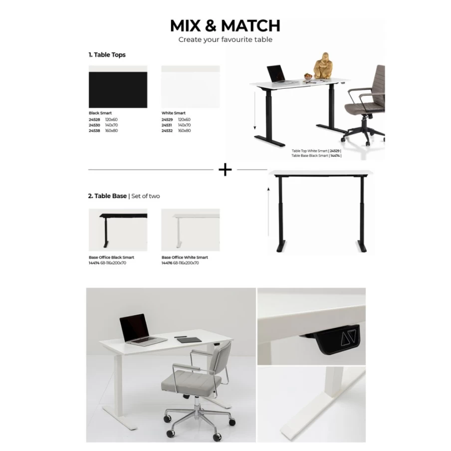KARE Design Modern Black Office Table - Smart Base Tavola Work Desk for Stylish Workspaces