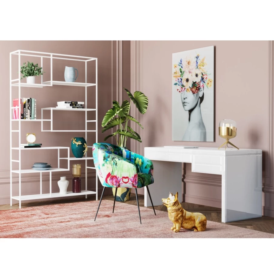 "KARE Design Modern Luxury White Desk 140x60cm with Push Function"