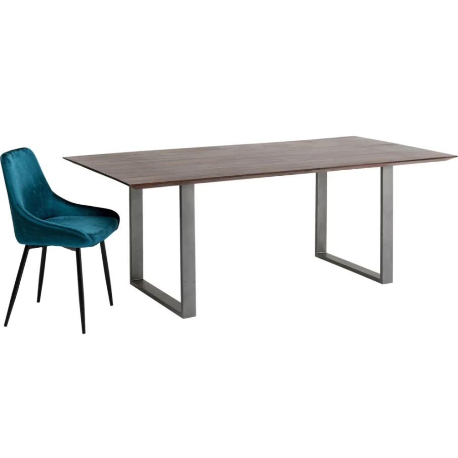 KARE Design Modern Dark Steel Dining Table - 180x90cm Industrial Style Table Symphony Collection