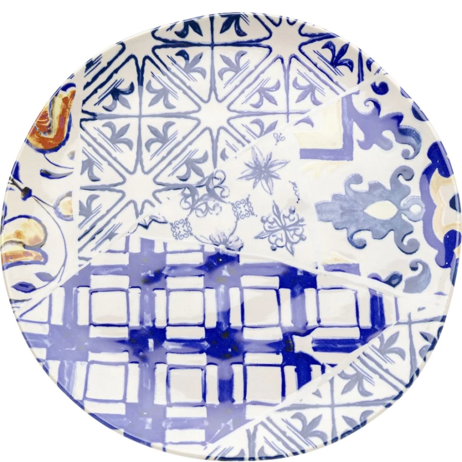 KARE Design Modern Plate Fresco 26cm Decorative Wall Art Ceramic Tile