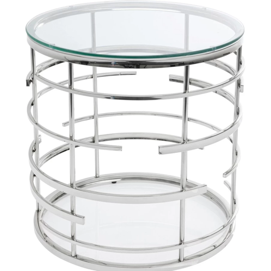 KARE Design Jupiter Silver Side Table - 55cm Modern Nightstand or End Table