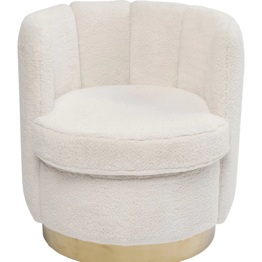 "KARE Design White Faux Fur Armchair - Modern Silhouette Accent Chair"
