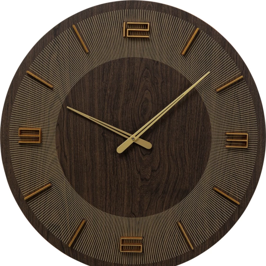 KARE Design Modern Wall Clock Levi Brown 60cm Round Analog Decorative Home Office Decor