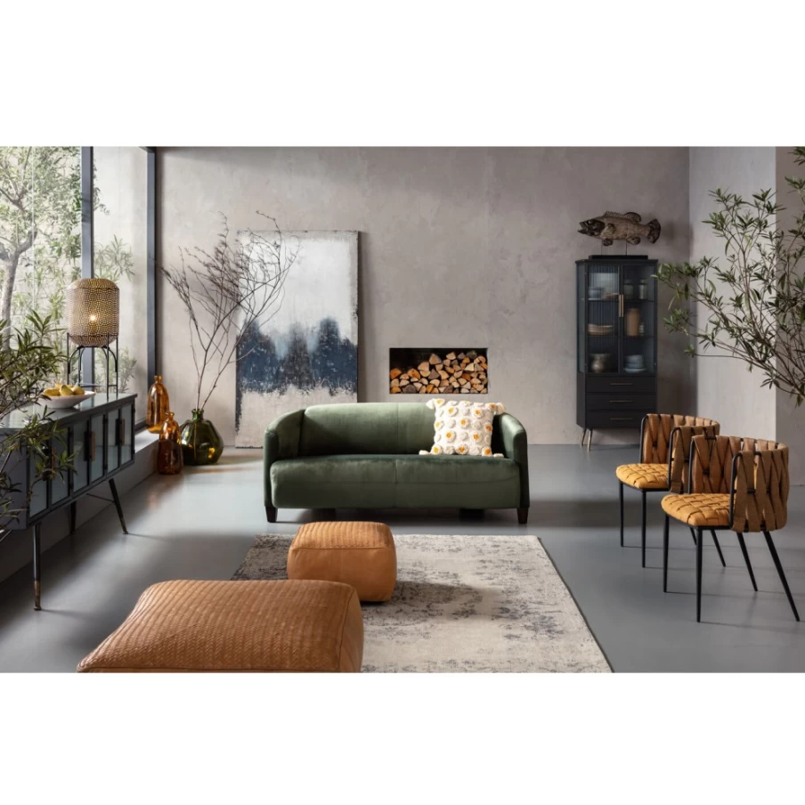 "KARE Design Modern 3-Seater Sofa in Green – Lounge Cigar Style for Living Room"