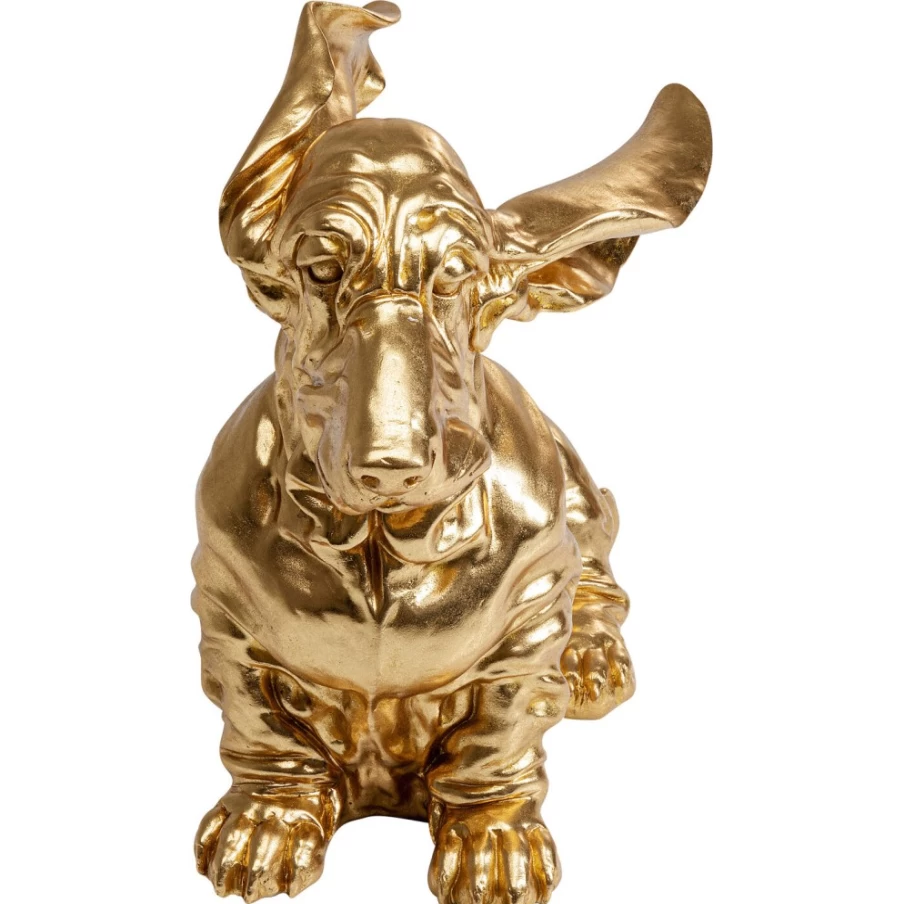 KARE Design Modern Gold Coiffed Dog Sculpture 52cm Home Decor Figurine