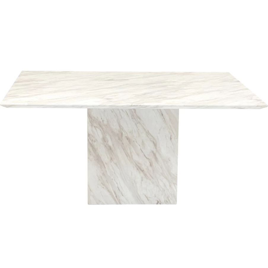 KARE Design Artistic Marble Dining Table 160x90cm Modern Luxury White Stone Top