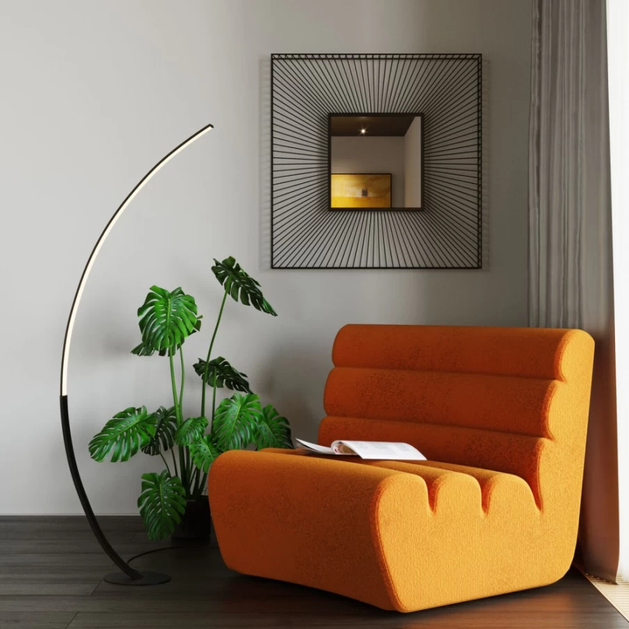 KARE Design Modern Black Square Mirror 91x91 cm for Wall Decor