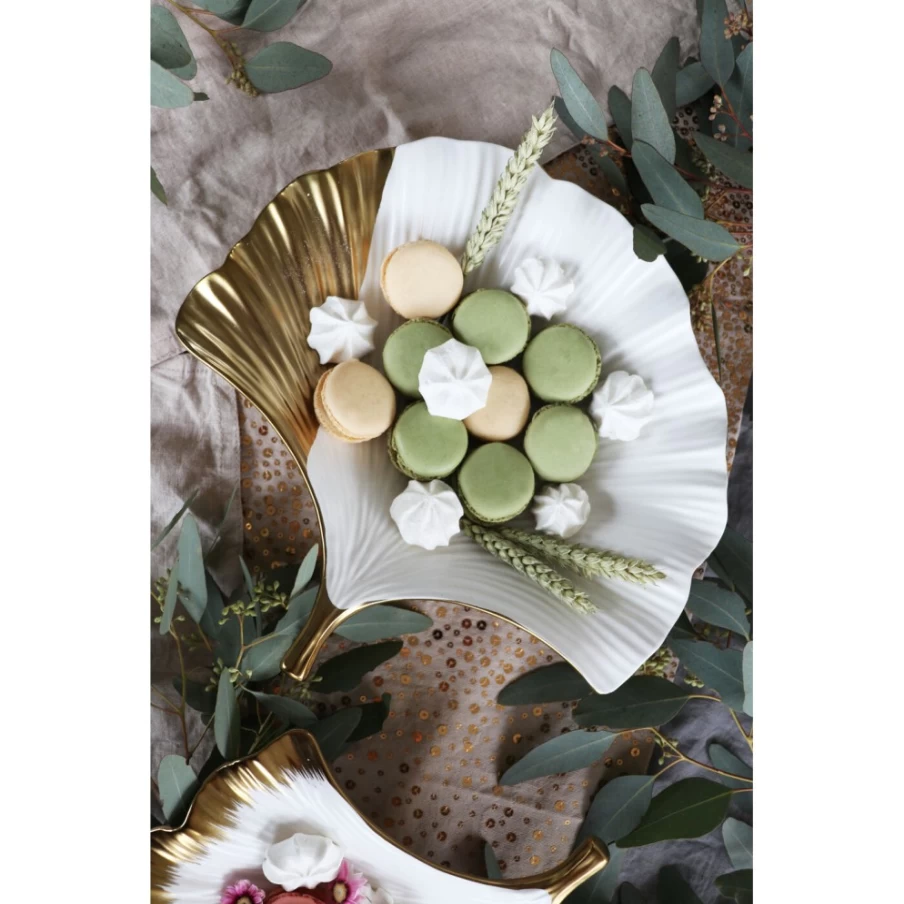 "KARE Design Modern Ginkgo Leaf Decorative Bowl - Elegant Side Table Decor"