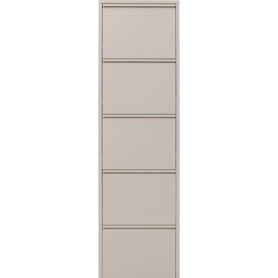 KARE Design Shoe Storage Cabinet Caruso 5 in Cream White | Modern Shoe Organizer with 5 Compartments