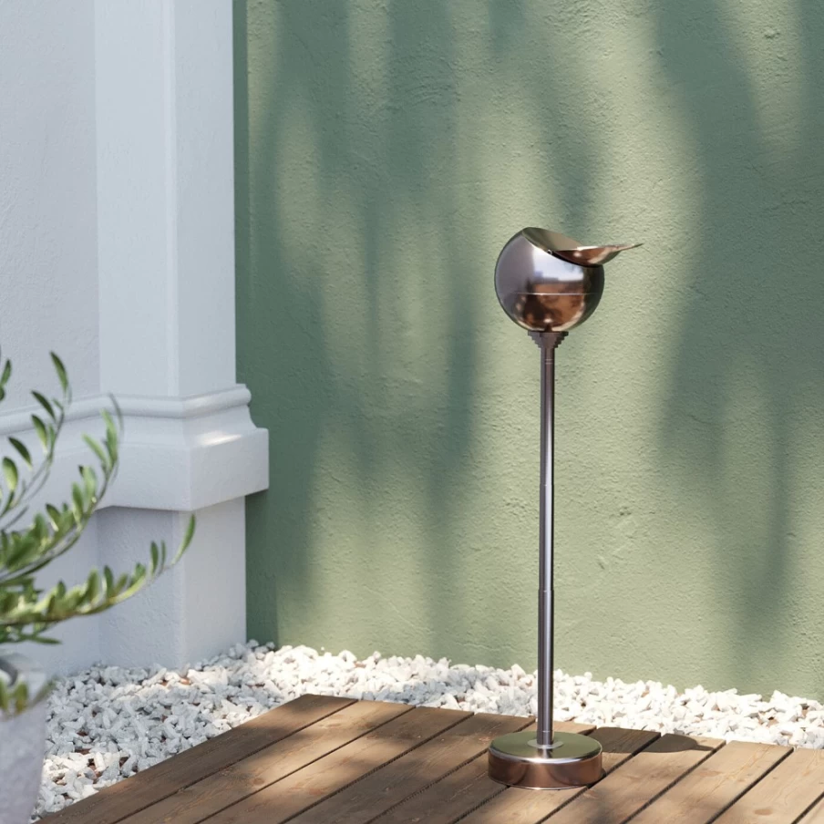 KARE Design Modern Gunmetal Sphere Floor Ashtray for Indoor Outdoor Use