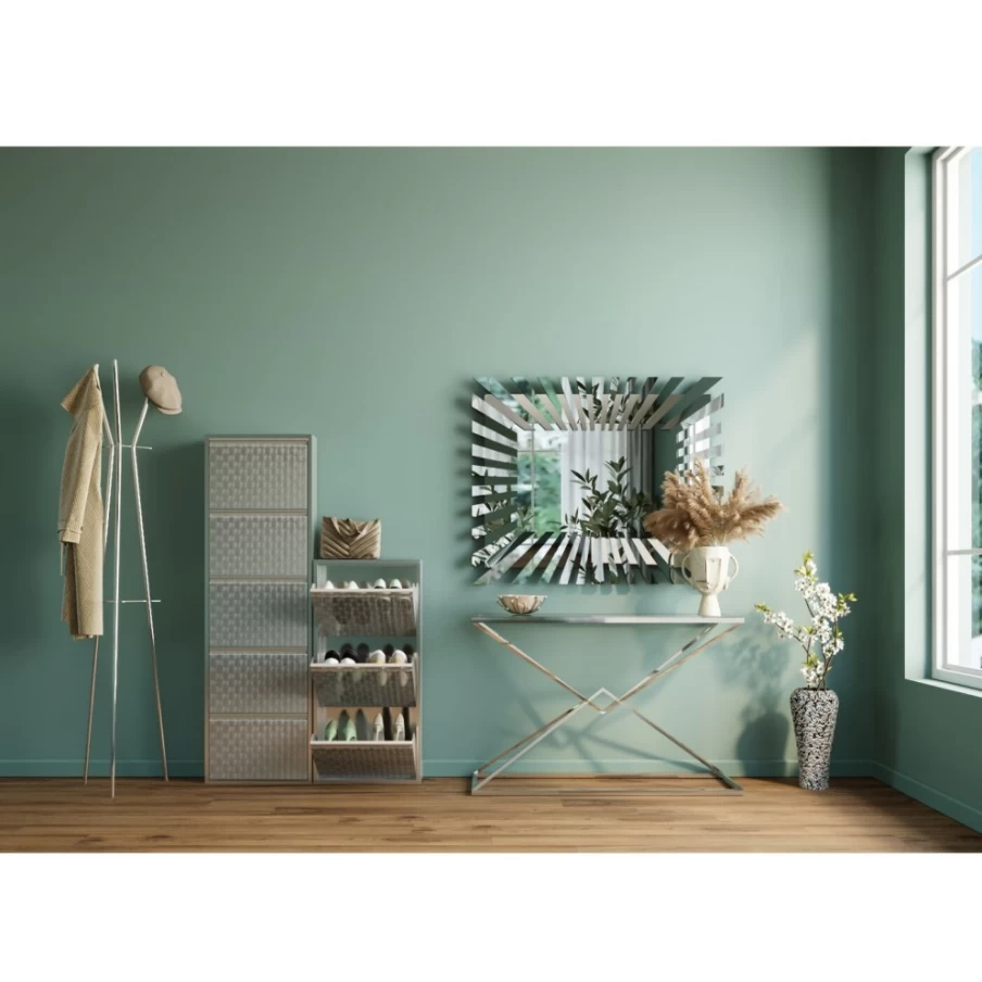 KARE Design Shoe Storage Cabinet Caruso 5 - Brushed Silver Modern Organizer