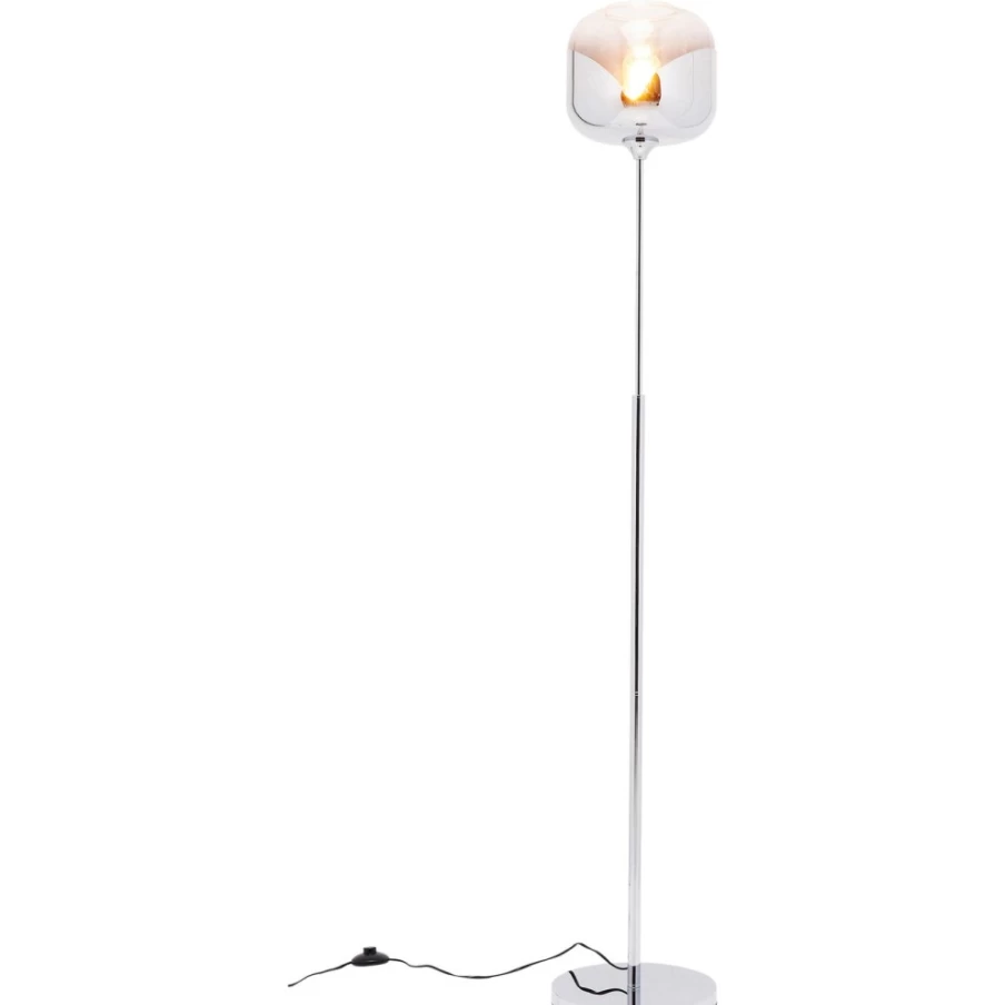 KARE Design Modern Chrome Floor Lamp with Goblet Ball Shade - Sleek Living Room Lighting