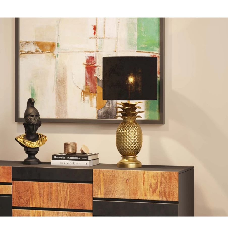 KARE Design Modern Gold Pineapple Table Lamp - 47cm Decorative Lighting for Home & Office