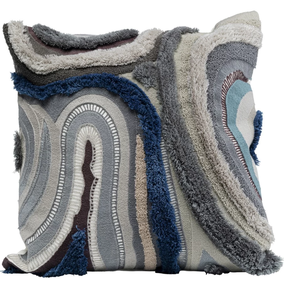 KARE Design Modern Grey Lava Pattern Cushion 45x45cm Home Decor Square Throw Pillow