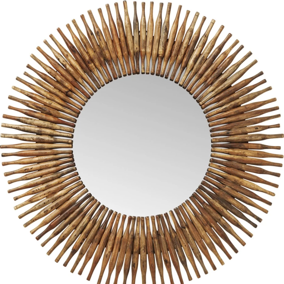 KARE Design Modern Round Mirror with Sunlight Effect - 120cm Diameter Wall Decor for Home & Office