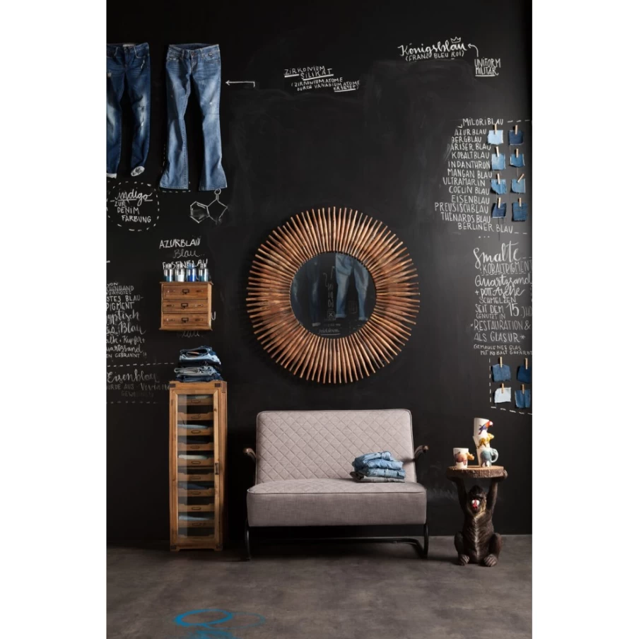 KARE Design Modern Round Mirror with Sunlight Effect - 120cm Diameter Wall Decor for Home & Office